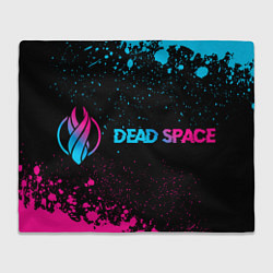 Плед флисовый Dead Space - neon gradient: надпись и символ, цвет: 3D-велсофт