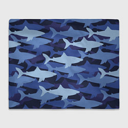 Плед флисовый Акулий камуфляж - паттерн, цвет: 3D-велсофт