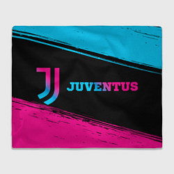 Плед Juventus - neon gradient: надпись и символ