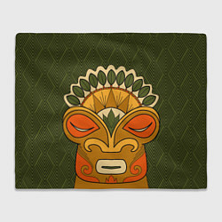 Плед флисовый Polynesian tiki HUMBLE, цвет: 3D-велсофт