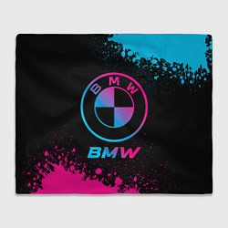 Плед флисовый BMW - neon gradient, цвет: 3D-велсофт