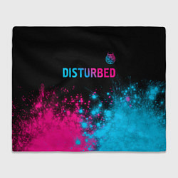 Плед Disturbed - neon gradient: символ сверху
