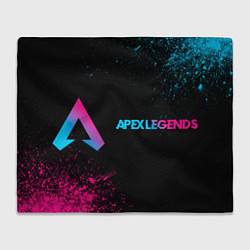 Плед флисовый Apex Legends - neon gradient: надпись и символ, цвет: 3D-велсофт