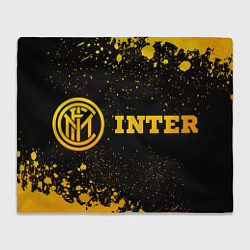 Плед Inter - gold gradient: надпись и символ