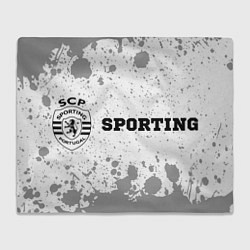 Плед Sporting sport на светлом фоне: надпись и символ