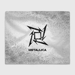 Плед Metallica с потертостями на светлом фоне