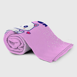 Плед флисовый Ксюша кошечка с сердечком, цвет: 3D-велсофт — фото 2