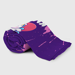Плед флисовый Поля единорог с сердечком, цвет: 3D-велсофт — фото 2