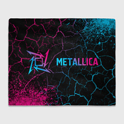 Плед Metallica - neon gradient: надпись и символ