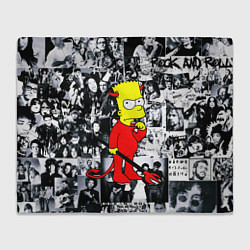 Плед Барт Симпсон - чёрт на фоне своих подопечных