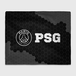 Плед PSG sport на темном фоне: надпись и символ