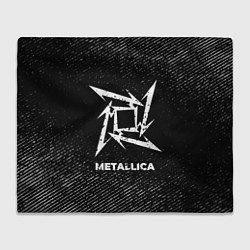 Плед Metallica с потертостями на темном фоне