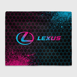 Плед Lexus - neon gradient: надпись и символ