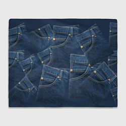 Плед флисовый Джинсовка jeans, цвет: 3D-велсофт