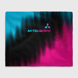 Плед Mitsubishi - neon gradient: символ сверху