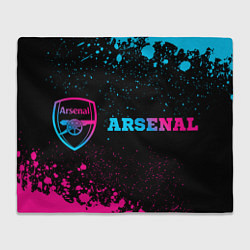 Плед Arsenal - neon gradient: надпись и символ