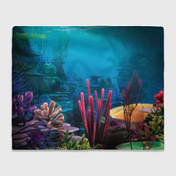 Плед флисовый Под водой - Underwater, цвет: 3D-велсофт