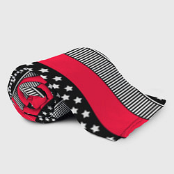 Плед флисовый Red and black pattern with stripes and stars, цвет: 3D-велсофт — фото 2