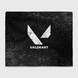 Плед флисовый Valorant с потертостями на темном фоне, цвет: 3D-велсофт