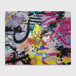 Плед Зомби Барт Симпсон с рогаткой на фоне граффити