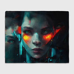 Плед Лицо женщины - киборга