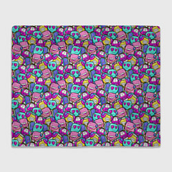 Плед флисовый Человечки с наушниками, цвет: 3D-велсофт