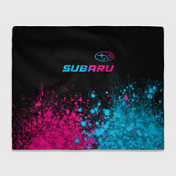 Плед Subaru - neon gradient: символ сверху