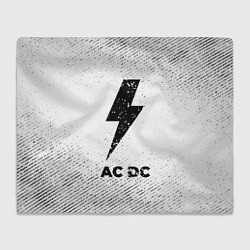 Плед флисовый AC DC с потертостями на светлом фоне, цвет: 3D-велсофт