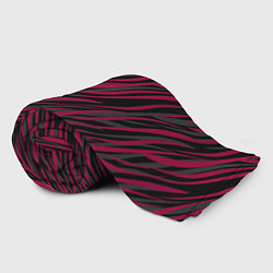 Плед флисовый Модный полосатый красно- черный узор Зебра, цвет: 3D-велсофт — фото 2
