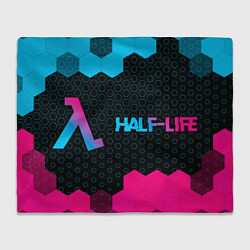 Плед Half-Life - neon gradient: надпись и символ