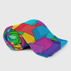 Плед флисовый Фон из разноцветных кубиков, цвет: 3D-велсофт — фото 2
