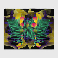 Плед флисовый Цветная абстрактная полоса графика, цвет: 3D-велсофт