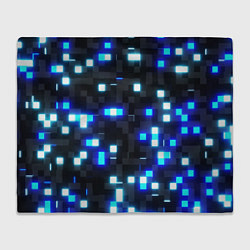 Плед флисовый Неоновые светящиеся квадраты, цвет: 3D-велсофт