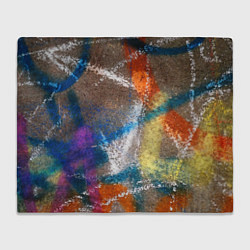 Плед флисовый Рисунок цветными мелками на асфальте, цвет: 3D-велсофт