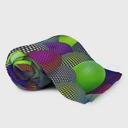 Плед флисовый Трехмерные разноцветные шары, цвет: 3D-велсофт — фото 2