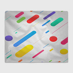 Плед флисовый Разноцветные круги и полосы, цвет: 3D-велсофт