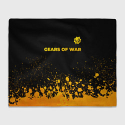 Плед флисовый Gears of War - gold gradient: символ сверху, цвет: 3D-велсофт