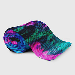 Плед флисовый Неоновые краски - абстракция, цвет: 3D-велсофт — фото 2