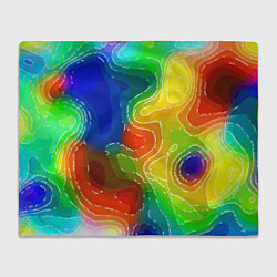 Плед флисовый Разноцветная абстрактная композиция, цвет: 3D-велсофт