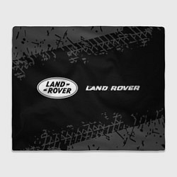 Плед Land Rover speed на темном фоне со следами шин: на