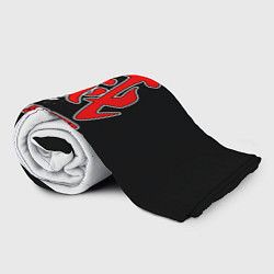 Плед флисовый Demon Slayer - красный логотип истребителя, цвет: 3D-велсофт — фото 2