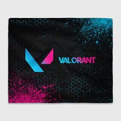 Плед Valorant - neon gradient: надпись и символ