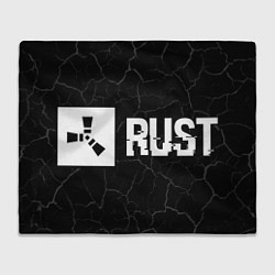 Плед Rust glitch на темном фоне: надпись и символ