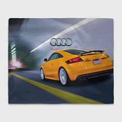 Плед флисовый Audi TT мчится в тоннеле, цвет: 3D-велсофт