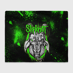 Плед флисовый Slipknot зеленый козел, цвет: 3D-велсофт