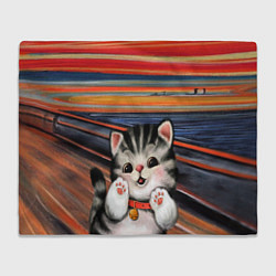 Плед флисовый Крик котёнка мяу, цвет: 3D-велсофт
