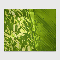Плед флисовый Зеленый абстрактный камуфляж, цвет: 3D-велсофт