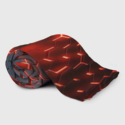 Плед флисовый Светящиеся красным светом шестиугольники, цвет: 3D-велсофт — фото 2