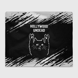 Плед Группа Hollywood Undead и рок кот