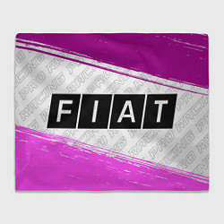 Плед флисовый Fiat pro racing: надпись и символ, цвет: 3D-велсофт